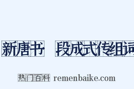 新唐书·段成式传组词是什么意思的图片